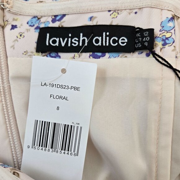 NWT Lavish Alice Bardot Floral Off The Shoulder Cowl Midi Dress Size 8 - Picture 3 of 10